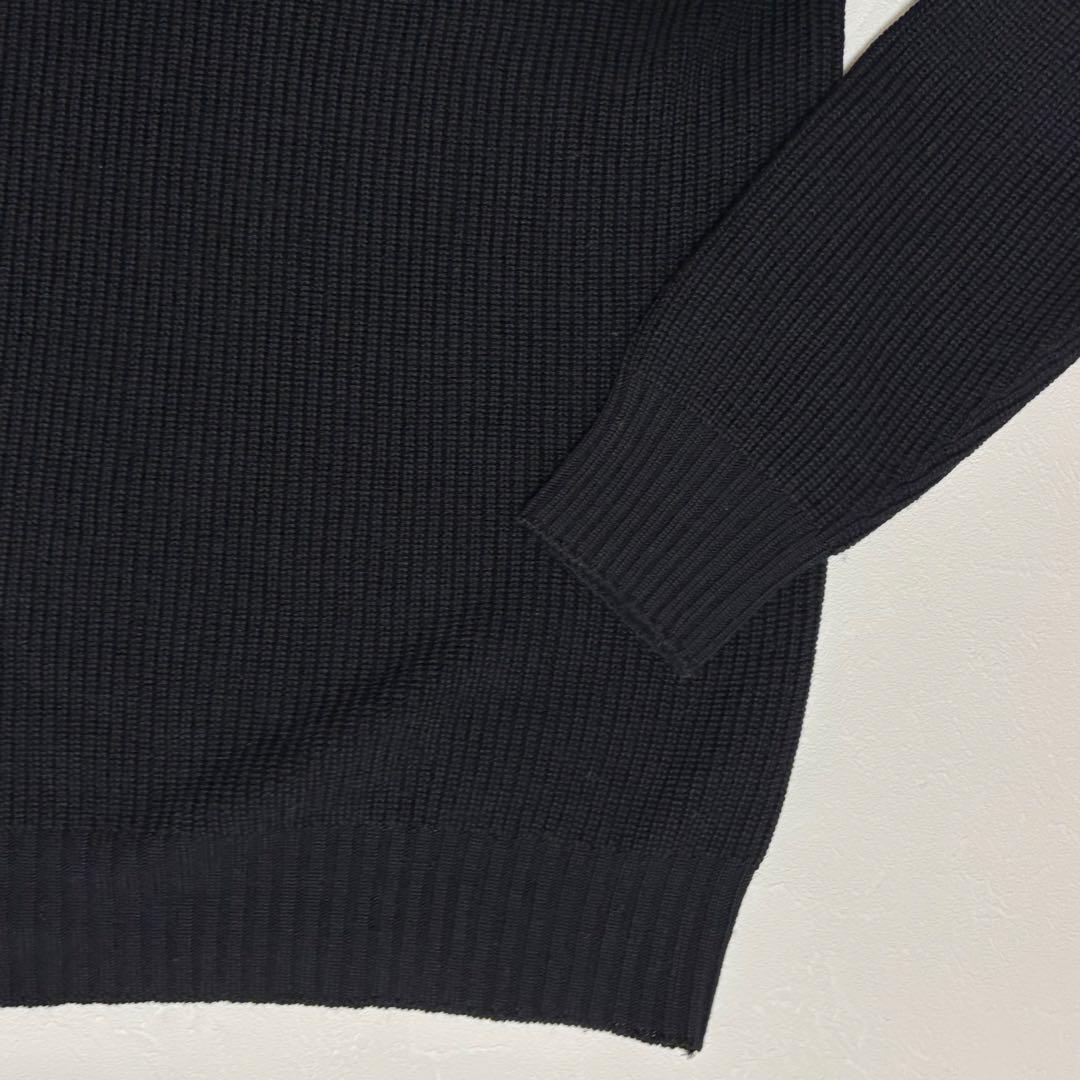 グランサッソ 8G レインウール モックネックニット ブラック 50 約5万円