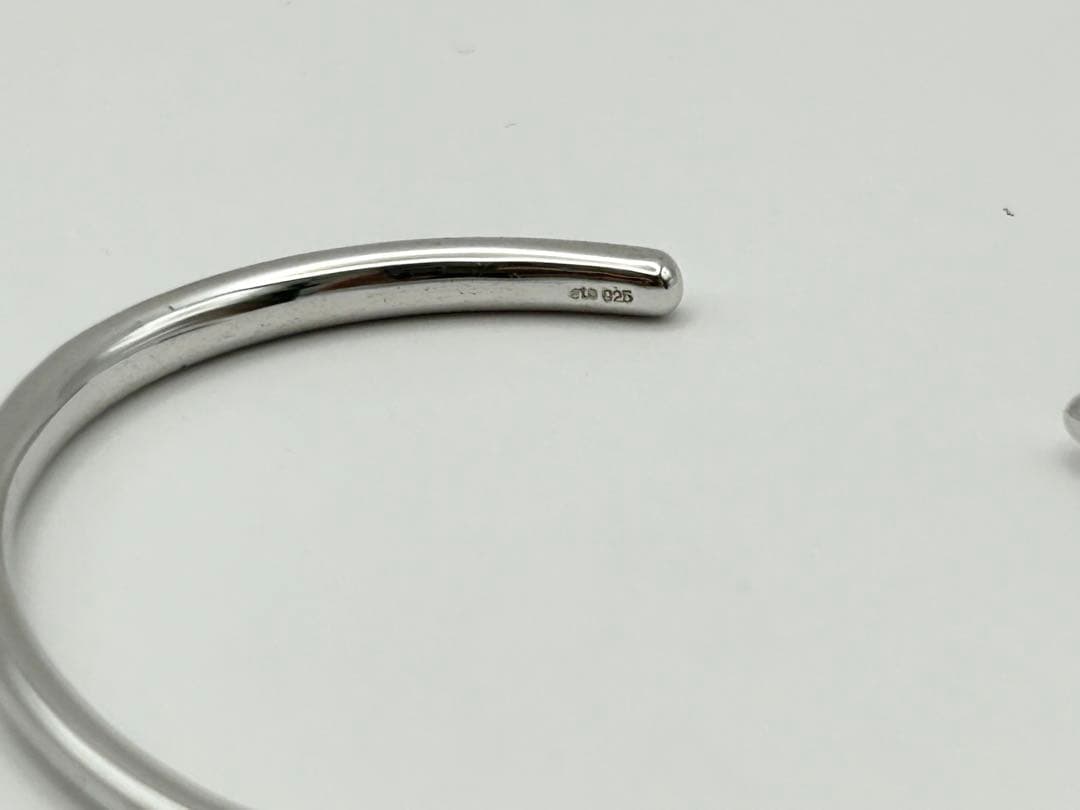 ete エテ シルバー バングル 925 刻印あり シンプル ブレスレット 美品