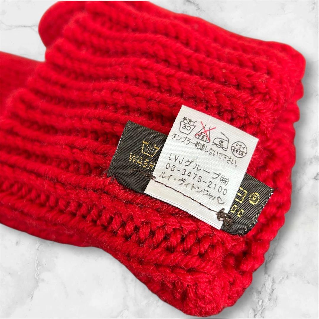 ルイヴィトン LOUIS VUITTON ミトン 手袋 赤 プレゼント向き