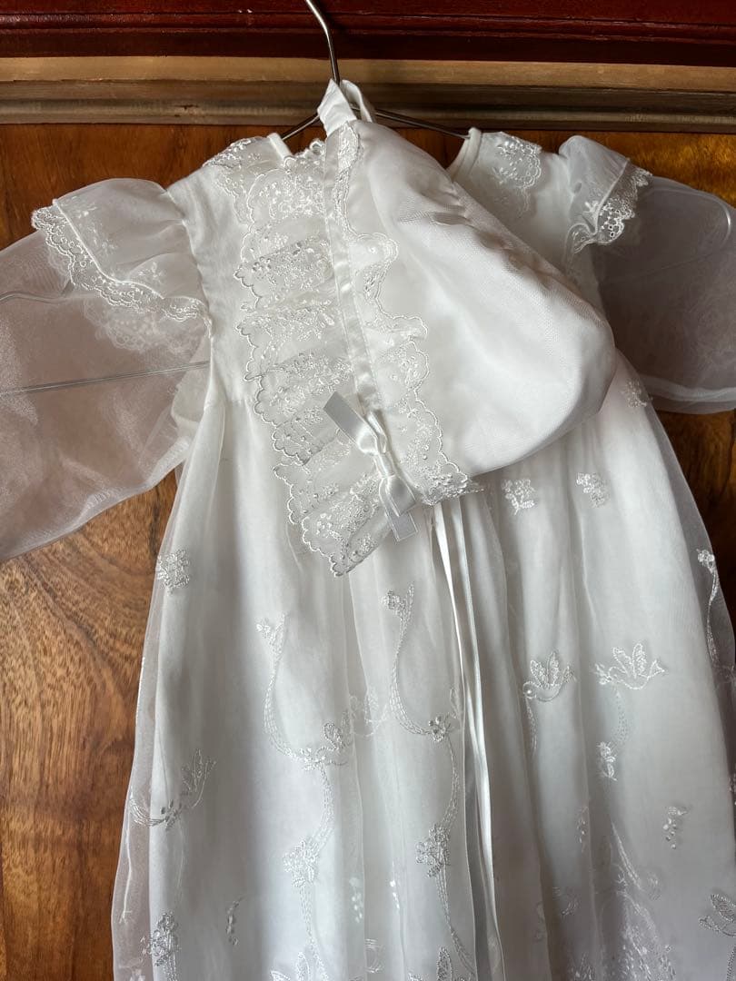 ベビードレス 帽子付き familiar ファミリア 退院着 お宮参り