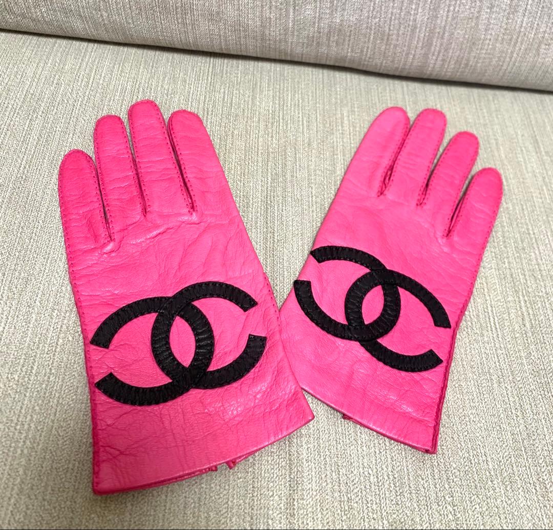 シャネル CHANEL グローブ 手袋 レザー ココマーク レア物