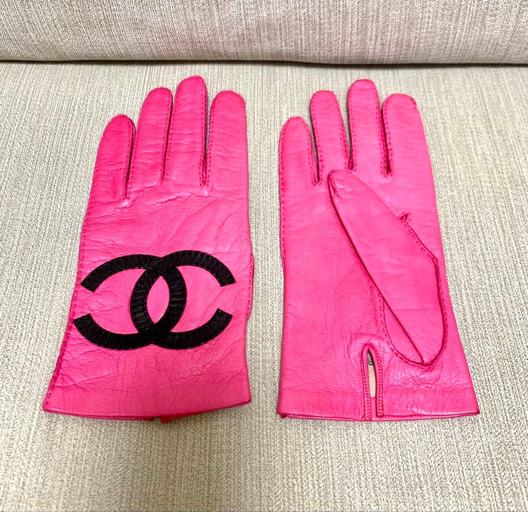 シャネル CHANEL グローブ 手袋 レザー ココマーク レア物