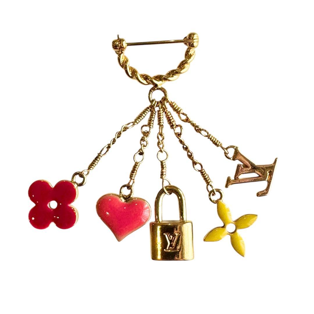 ルイヴィトン　スウィート　モノグラム　5連アイコンフリンジ　ブローチ　極美品