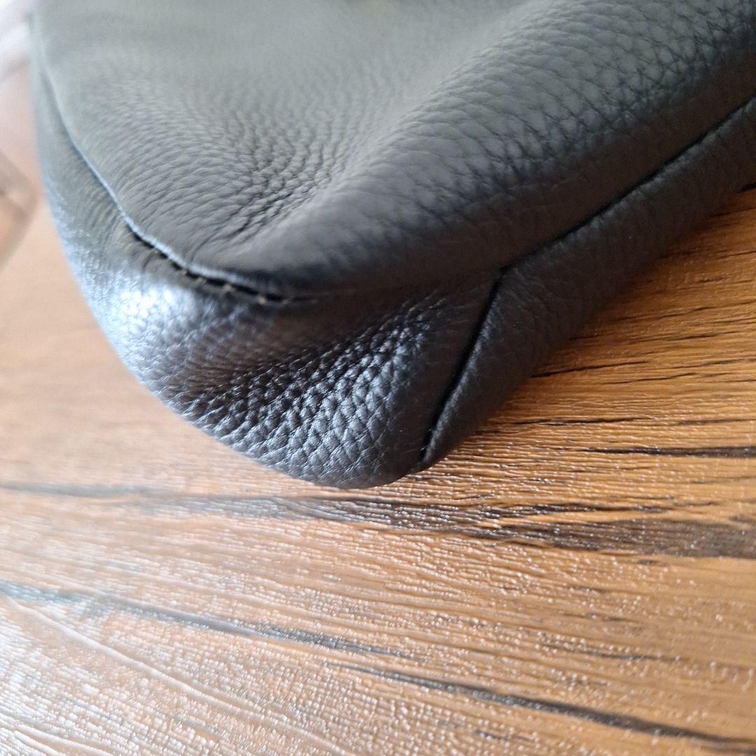 未使用 アニエスベー ブラックレザーショルダーバッグ