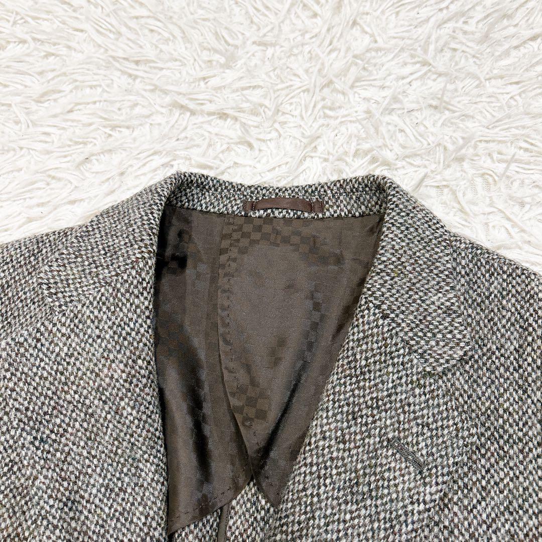 美品 ハリスツイード リスペクト テーラードジャケット ツイード 2B グレー