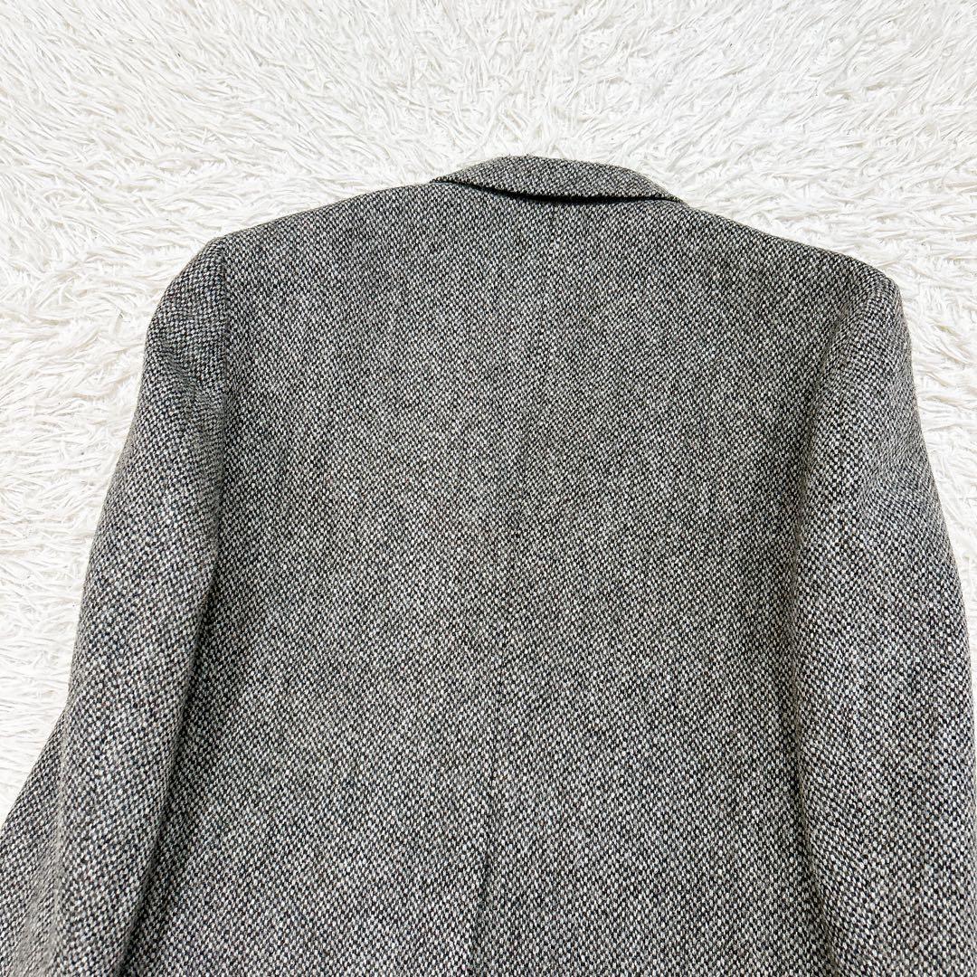 美品 ハリスツイード リスペクト テーラードジャケット ツイード 2B グレー