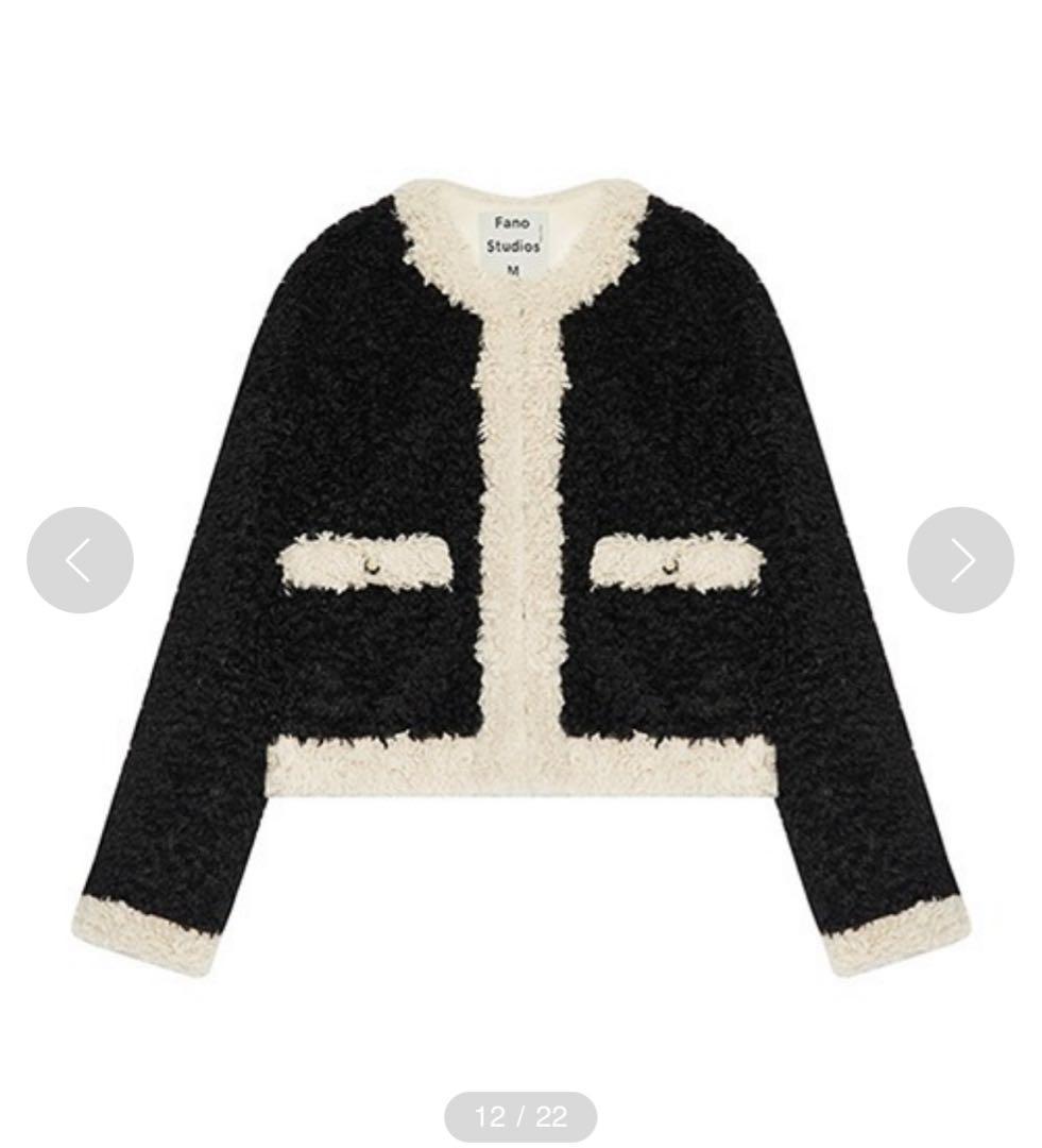 バイカラープードルファーショートジャケット