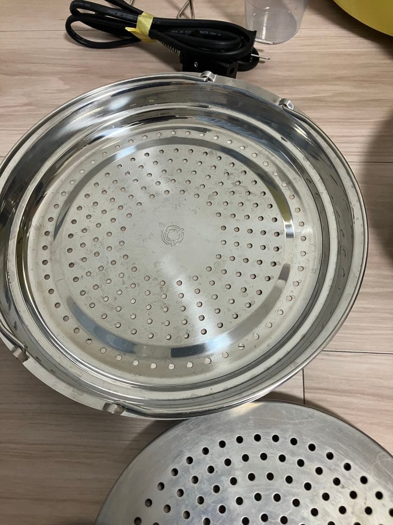 大同電鍋　炊飯器 10合　ステンレス　きはだ色 Lサイズ専用蒸し皿セット