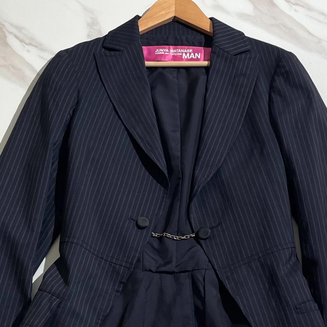 希少　ジュンヤワタナベマン　ピンク　チェーンボタン　燕尾　ロングジャケット