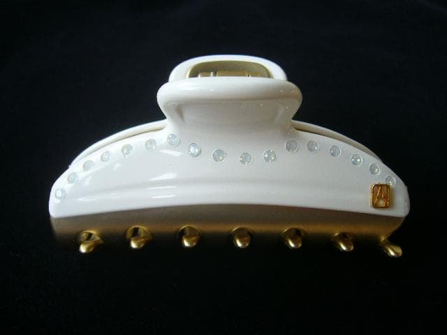☆新品☆アレクサンドルドゥパリ●クリスタル付きヘア クリップ/ホワイト/M