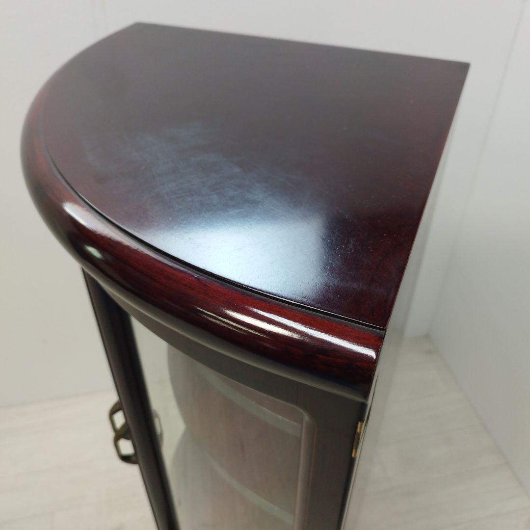 【引き取り歓迎】カリモク コーナーキャビネット ガラス扉 木製 赤茶