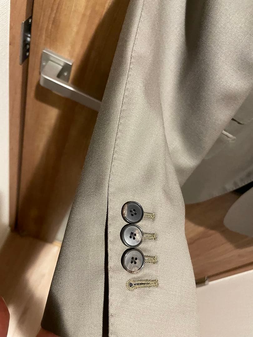 【新品未使用】シップス×ドーメル製生地スーツ／グレーカーキ／46