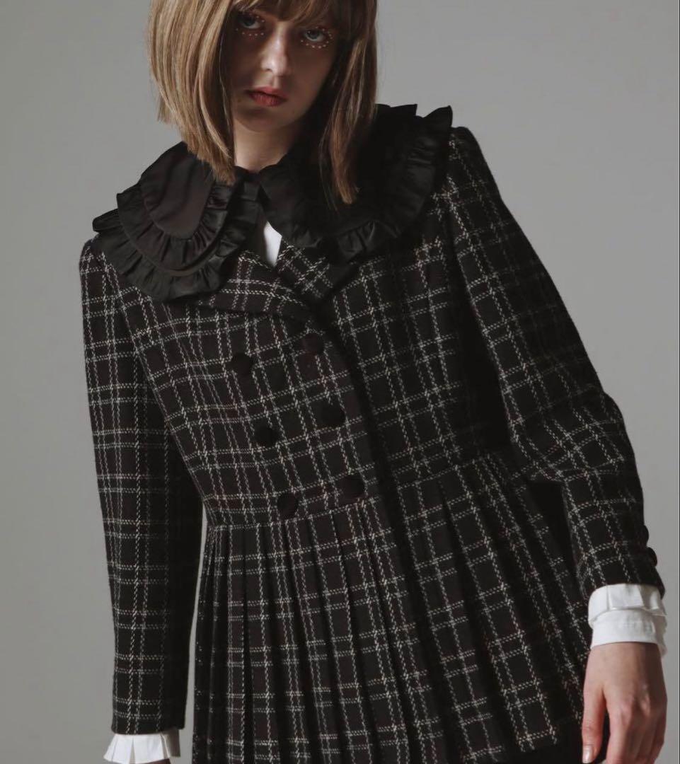 ジャケット・アウター epine pleats frill jacket tweed check