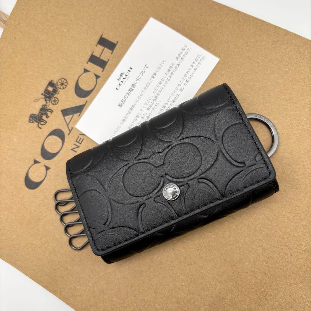 【COACH☆新品】ファイブ リング キー ケース・シグネチャー レザー
