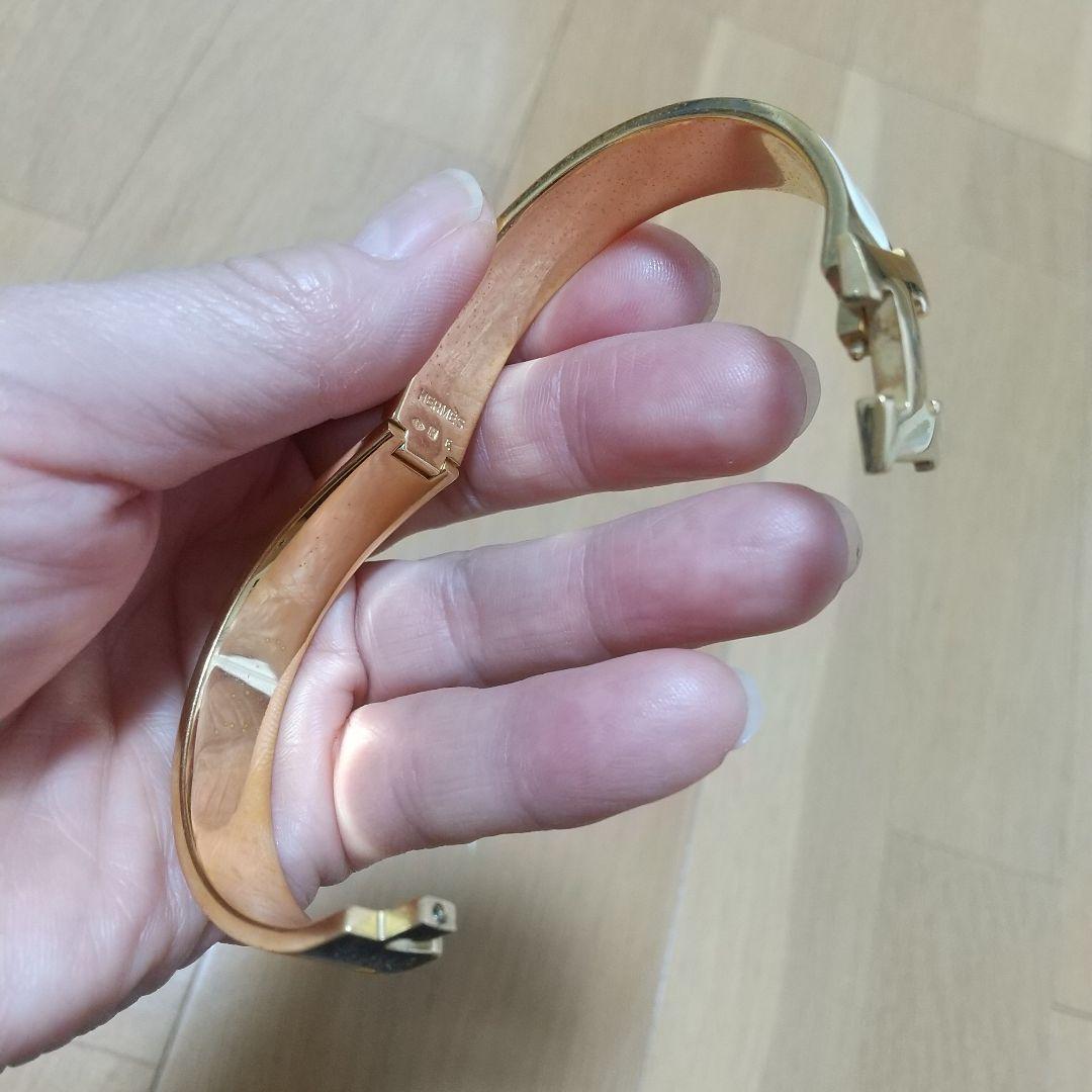 HERMES ゴールド ホワイト バングル