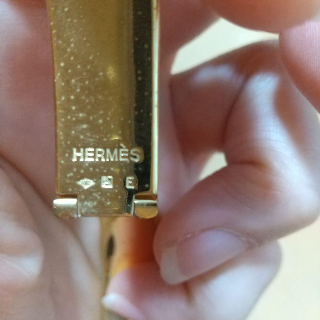 HERMES ゴールド ホワイト バングル