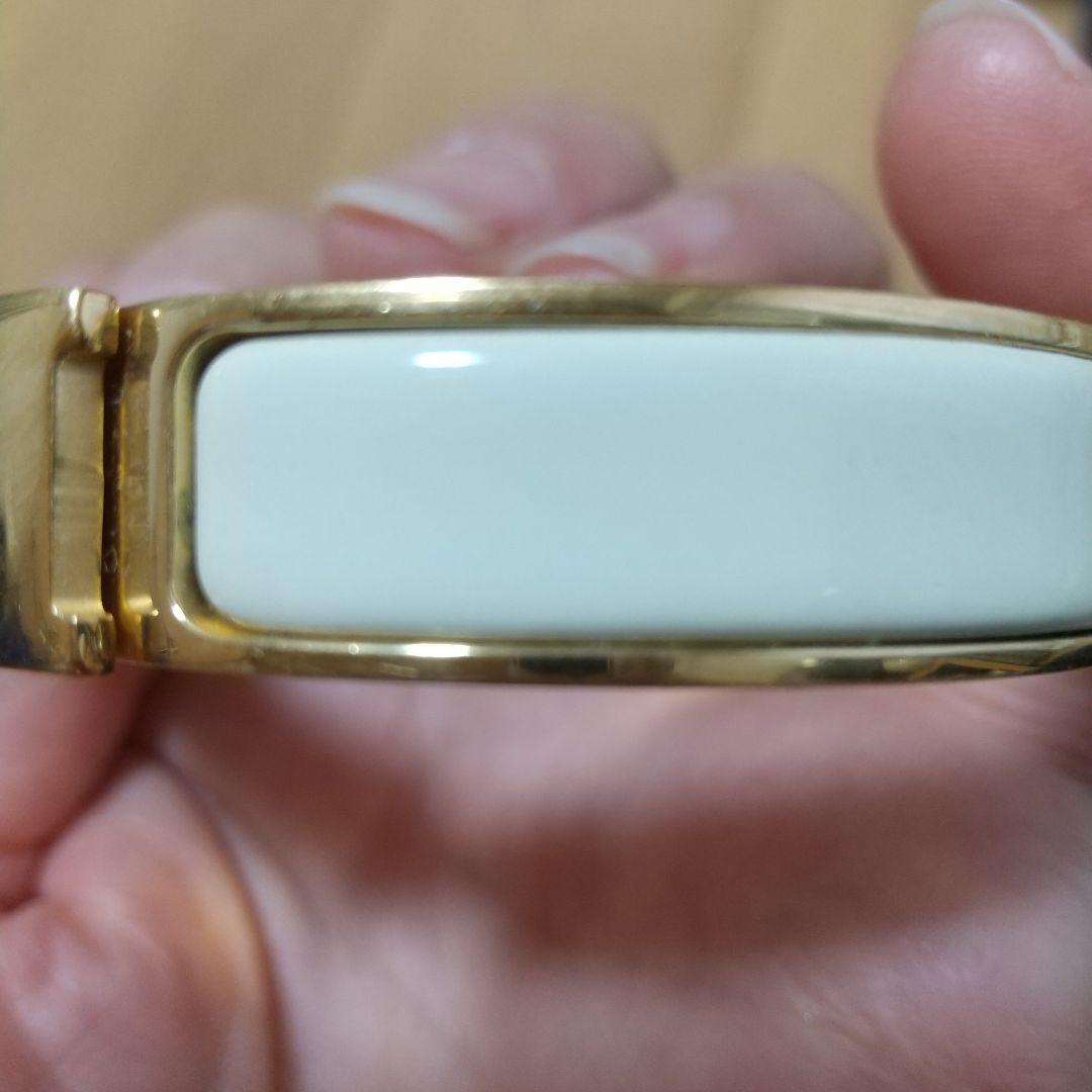 HERMES ゴールド ホワイト バングル