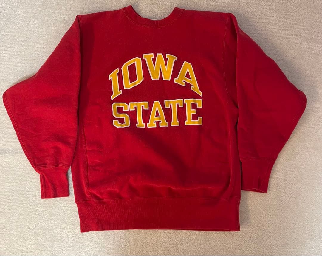 古着90年代USA製チャンピオンリバースウィーブアイオワ大学2段プリント好配色