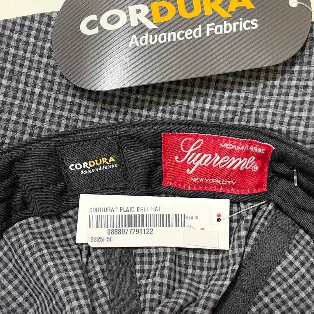 シュプリーム バケットハット 黒 Cordura Plaid Bell Hat