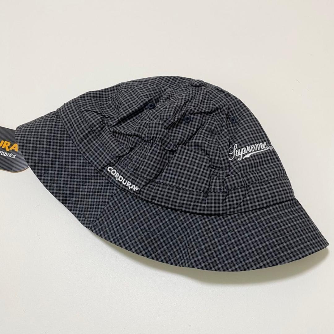 シュプリーム バケットハット 黒 Cordura Plaid Bell Hat