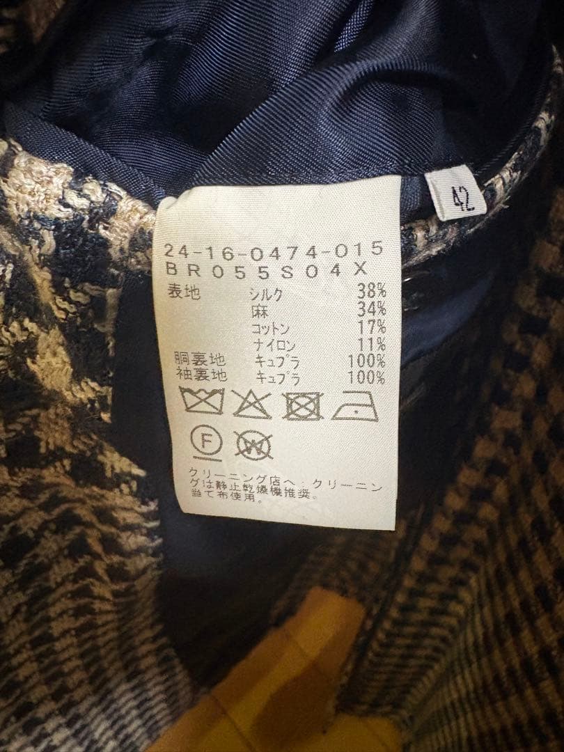 FERLA ミックスファブリック ハウンドトゥース ジャケット　42