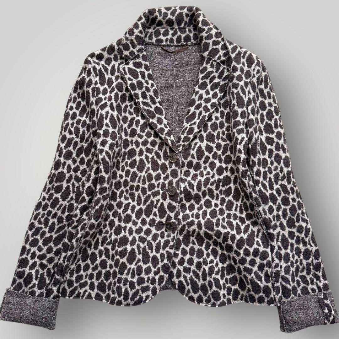 美品☆マックスマーラ ウィークエンド ジラフ柄 ニットジャケット ウール 42