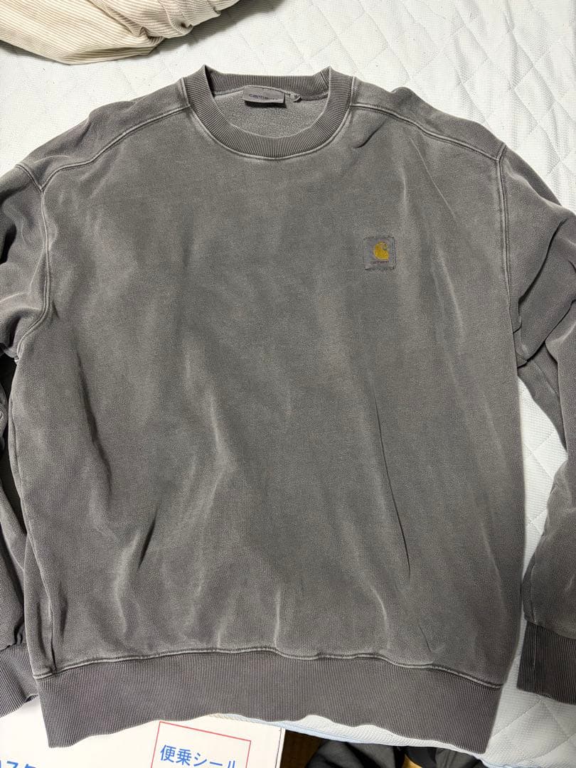 Carhartt グレー トレーナー Mサイズ 洗い加工 染め加工