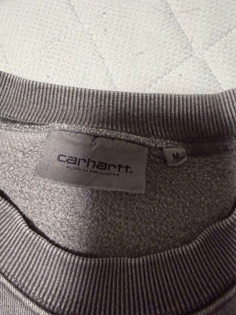 Carhartt グレー トレーナー Mサイズ 洗い加工 染め加工