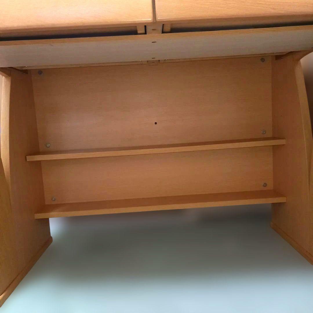 学習机　木製デスク　引き出し付き　照明付き　送料込み　ナチュラルブラウン