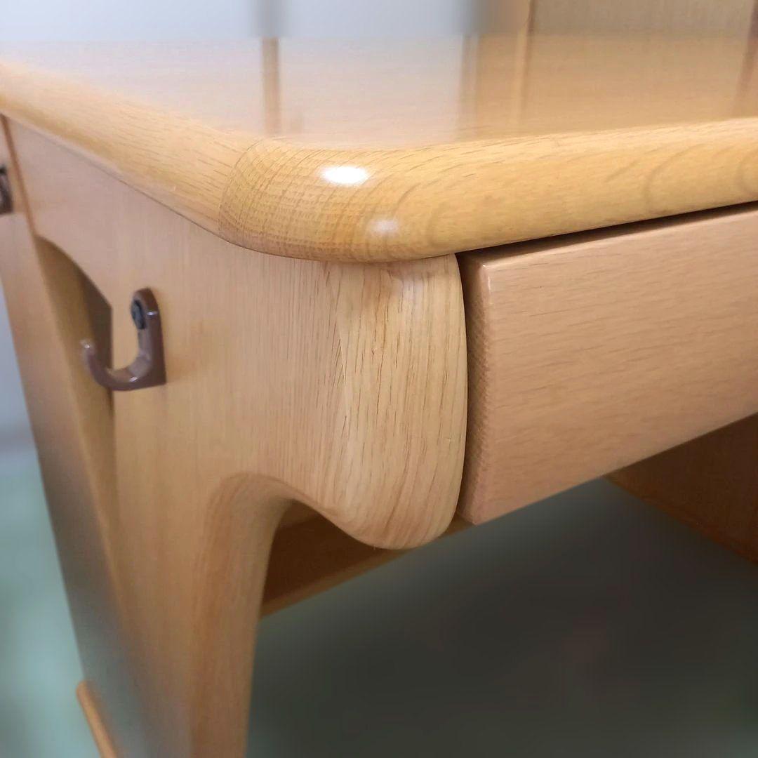 学習机　木製デスク　引き出し付き　照明付き　送料込み　ナチュラルブラウン