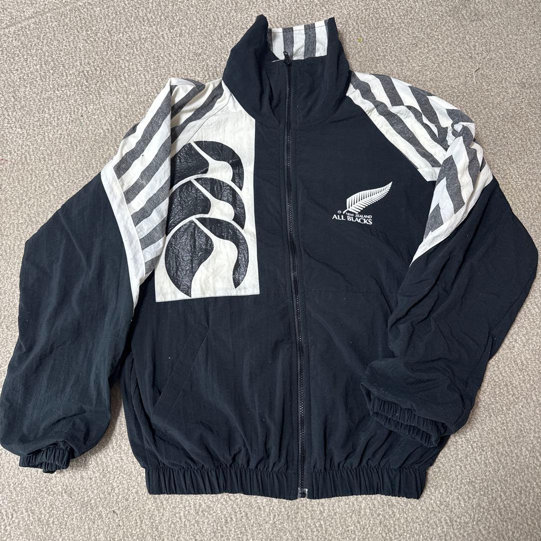 カンタベリー　ALL BLACKS ナイロンジャケット 黒/白/グレー