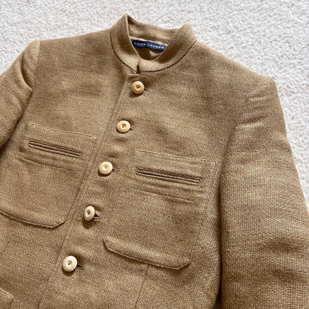 Ralph Lauren 麻綿　詰襟ジャケット　裏地シルク100% 日本製　6