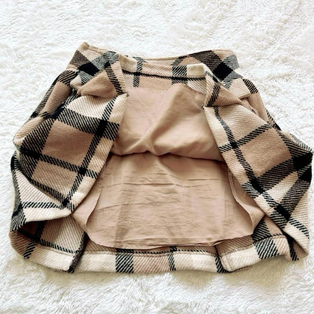 BURBERRY BLUE LABELノバチェックウールスカート　ホースロゴ刺繍