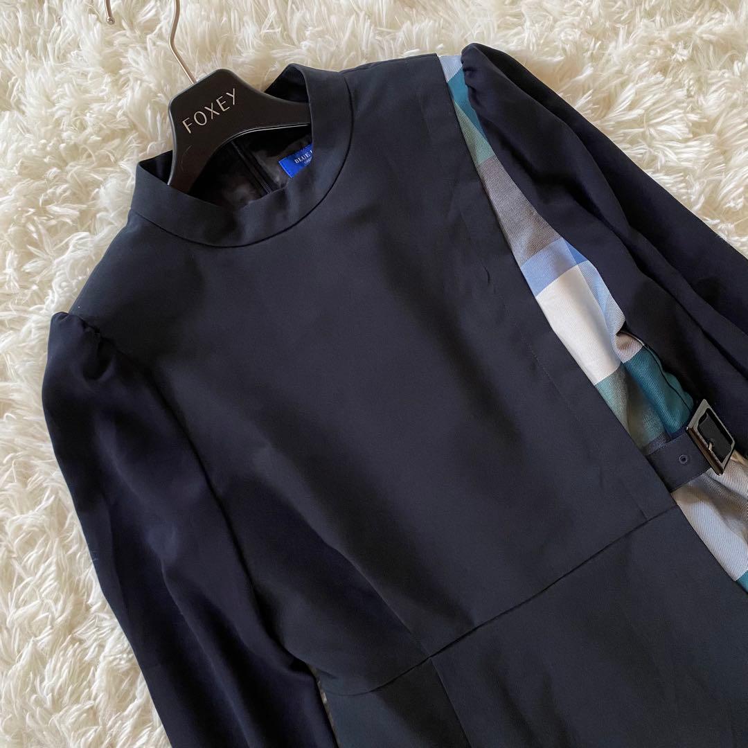 ブルーレーベルクレストブリッジ　ナチュラルドライポプリンドレス　ロングワンピース