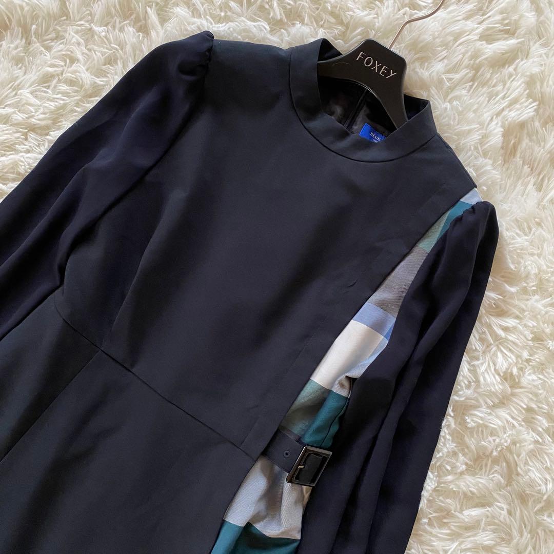 ブルーレーベルクレストブリッジ　ナチュラルドライポプリンドレス　ロングワンピース