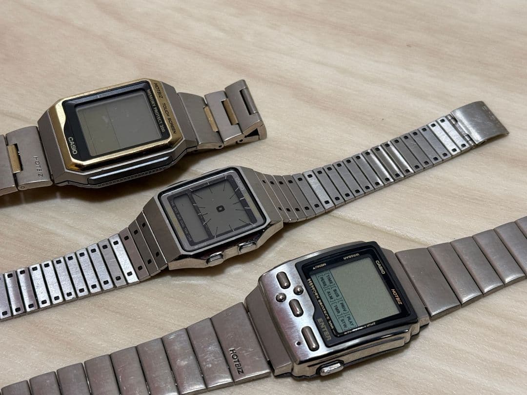 CASIO HOTBIZ デジタル腕時計 ステンレスバンド ジャンク