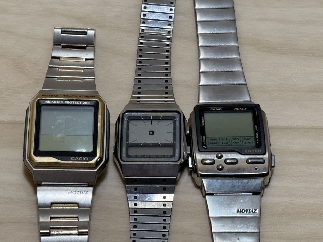 CASIO HOTBIZ デジタル腕時計 ステンレスバンド ジャンク