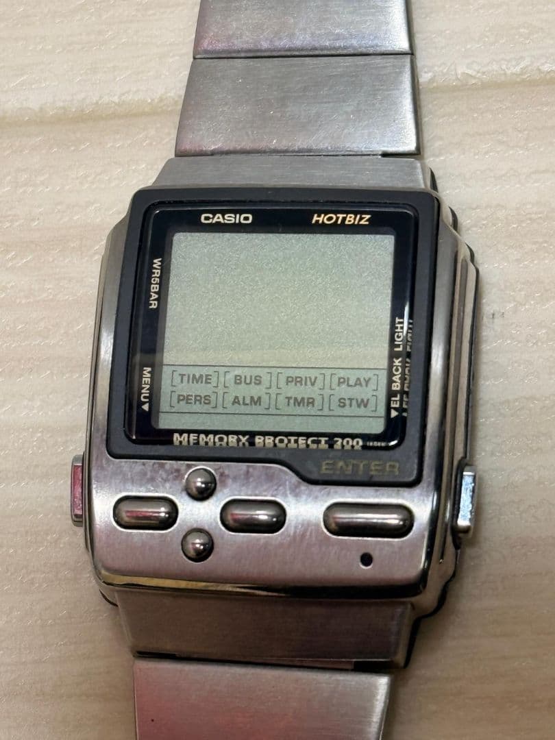 CASIO HOTBIZ デジタル腕時計 ステンレスバンド ジャンク