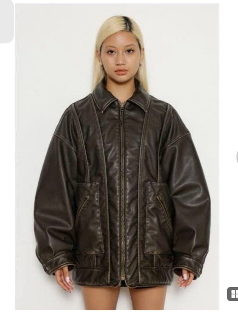 【最終値下げ】ラグアジェム　フェイクレザーヴィンテージジャケット