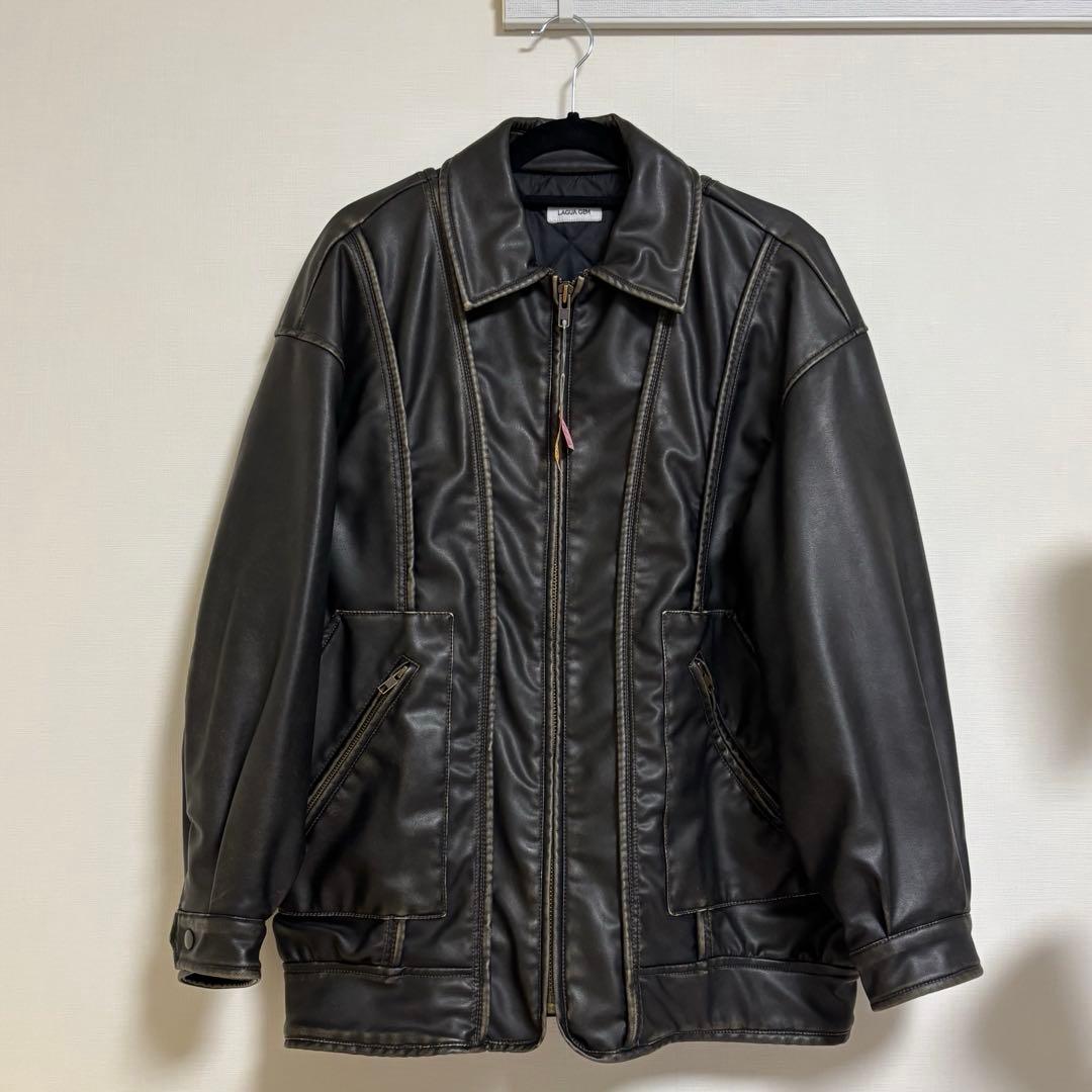 【最終値下げ】ラグアジェム　フェイクレザーヴィンテージジャケット