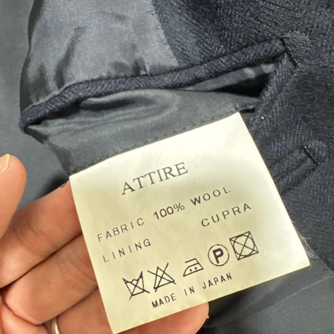 93 極美品　日本製　アタイア　テーラードジャケット　ネイビー　S 44