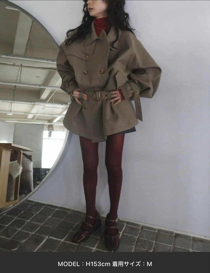 【S・ほぼ未使用】AMERI DADDY MIDI TRENCH COAT