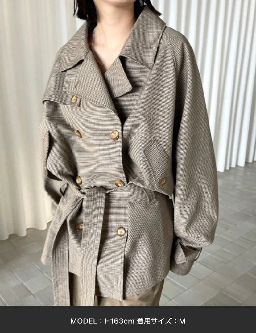 【S・ほぼ未使用】AMERI DADDY MIDI TRENCH COAT