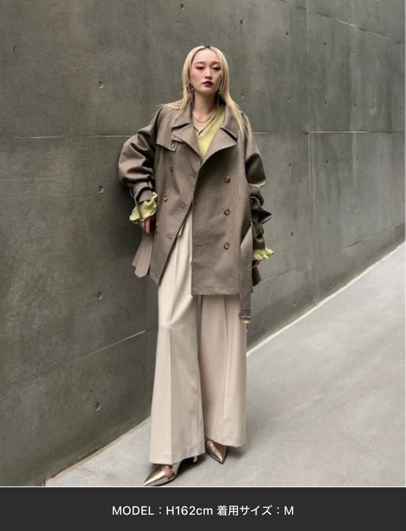 【S・ほぼ未使用】AMERI DADDY MIDI TRENCH COAT