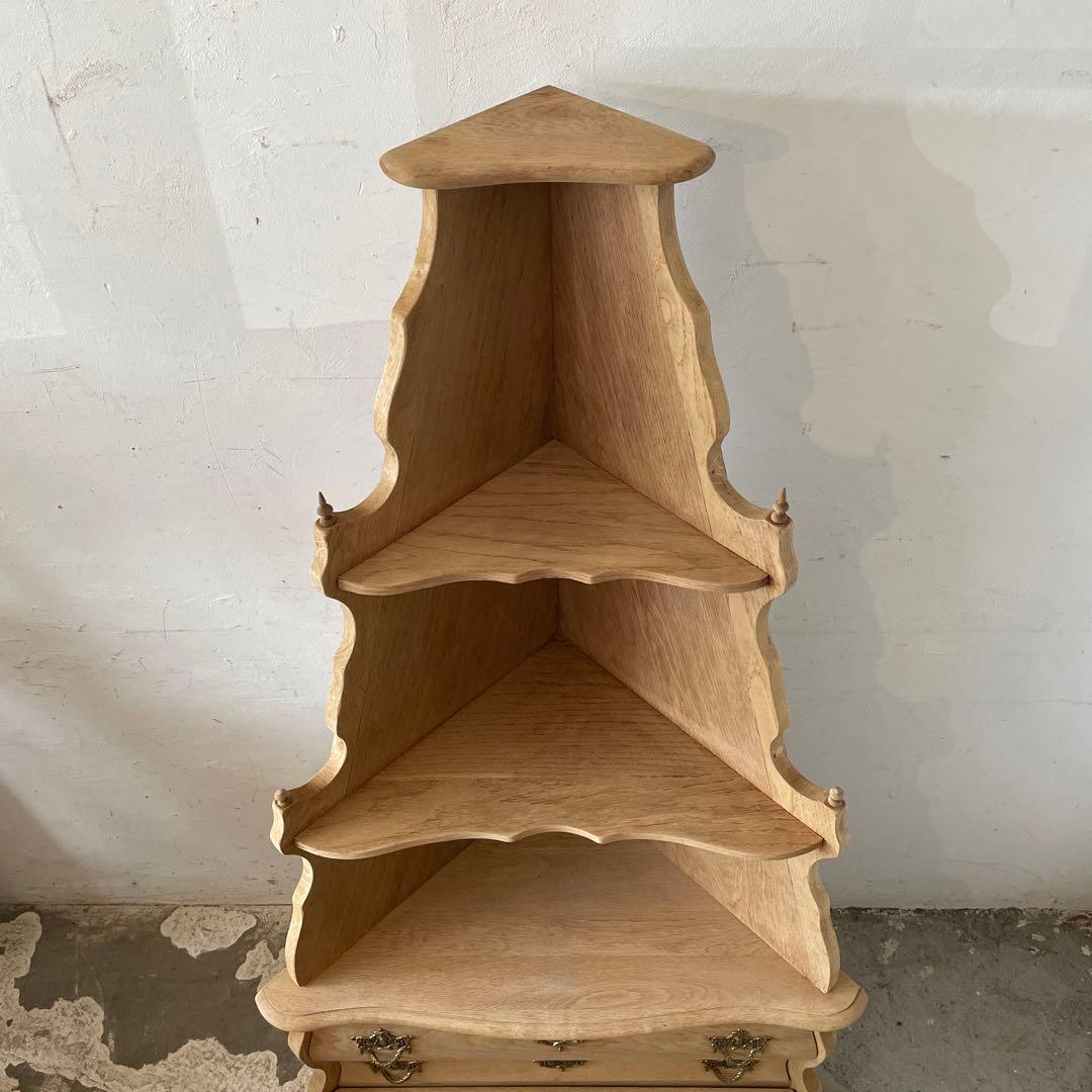 ビンテージ コーナーオープンチェストキャビネット 剥離