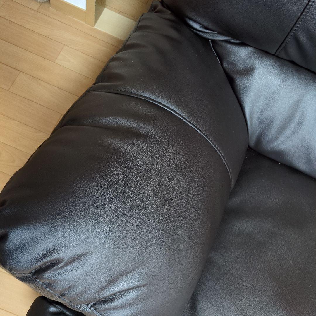 ニトリ人工革3人掛けソファー　定価約8万　送料込