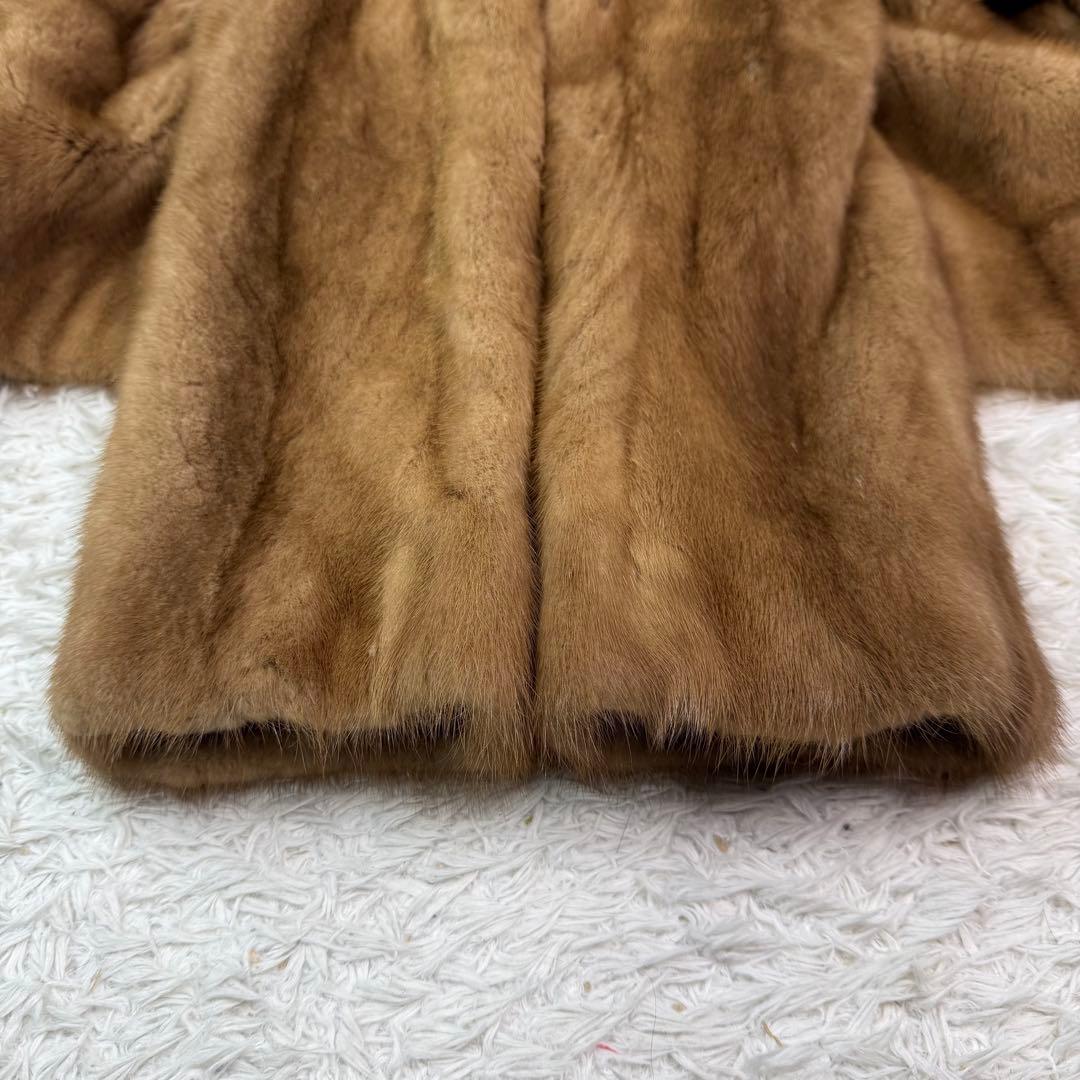 デミバフミンク コート 舐めし柔らか リアルファー 本毛皮 XL