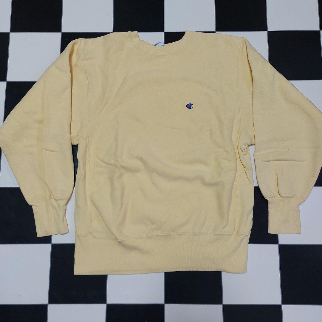 90s usa製 Champion　リバースウィーブ　ライトイエロー　黄色