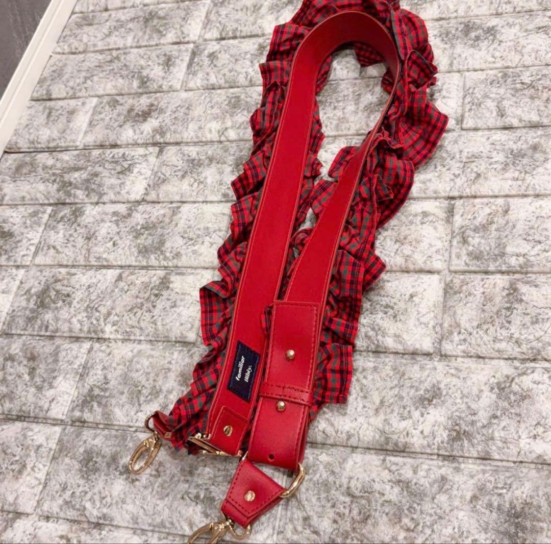 familiar Bibiy. フリルチェックストラップ