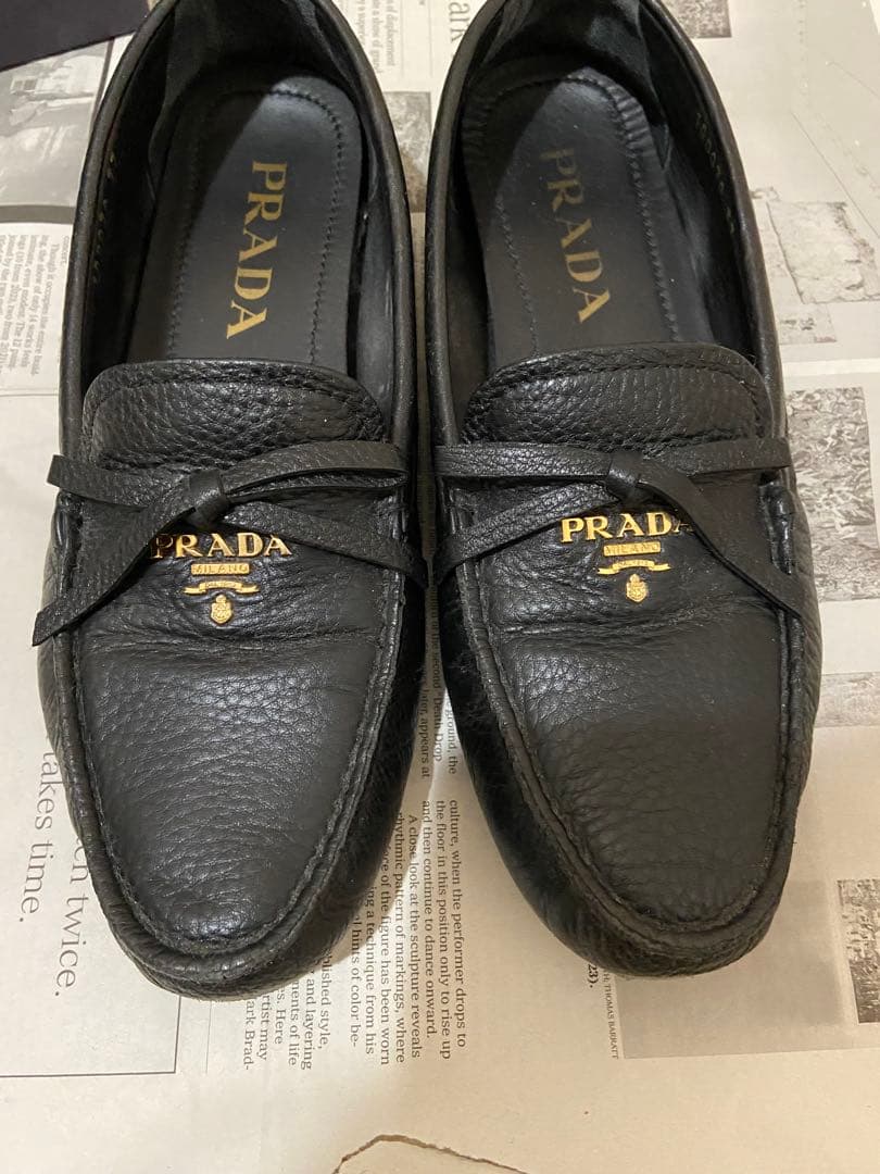 PRADA プラダ レザー ドライビングシューズ パンプス ブラック 37